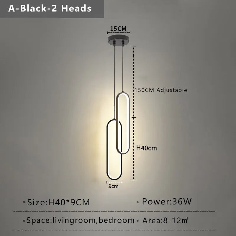Modern Minimalist LED Pendant Light Chandelier for Bedroom Restaurant Living Room