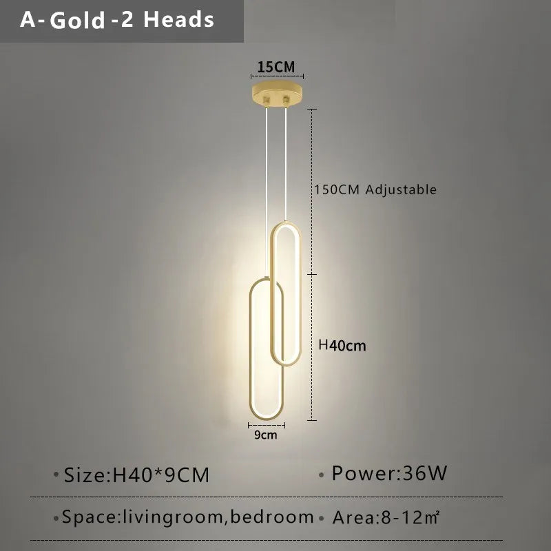 Modern Minimalist LED Pendant Light Chandelier for Bedroom Restaurant Living Room