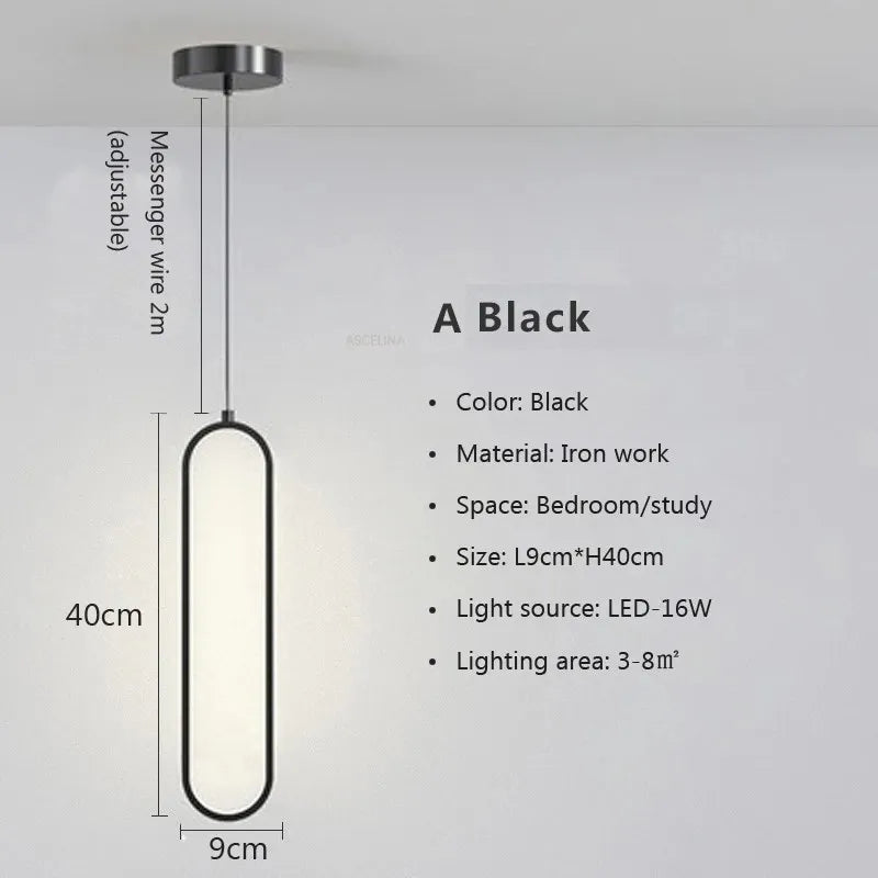 Modern Minimalist LED Pendant Light Chandelier for Bedroom Restaurant Living Room