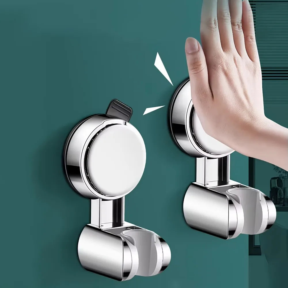 Universal Shower Head Holder – Adjustable ABS Wall Mount with Strong Adhesive & Suction Cup