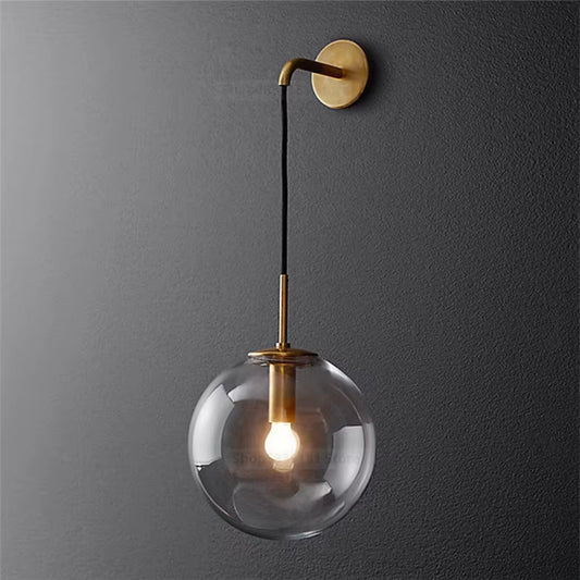 Nordic LED Glass Wall Lamp – Modern Vintage Sconce for Home Décor
