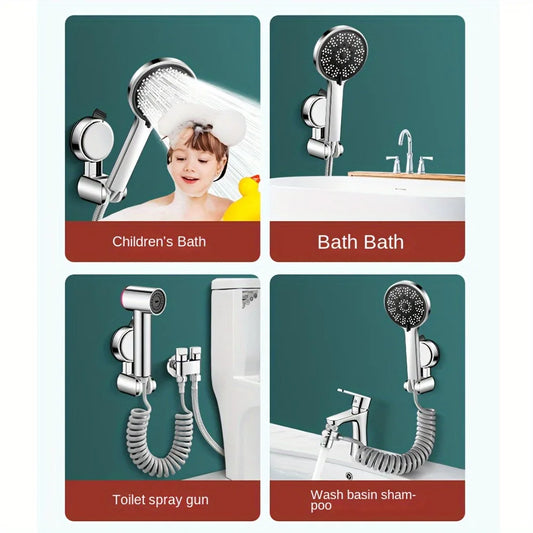 Universal Shower Head Holder – Adjustable ABS Wall Mount with Strong Adhesive & Suction Cup