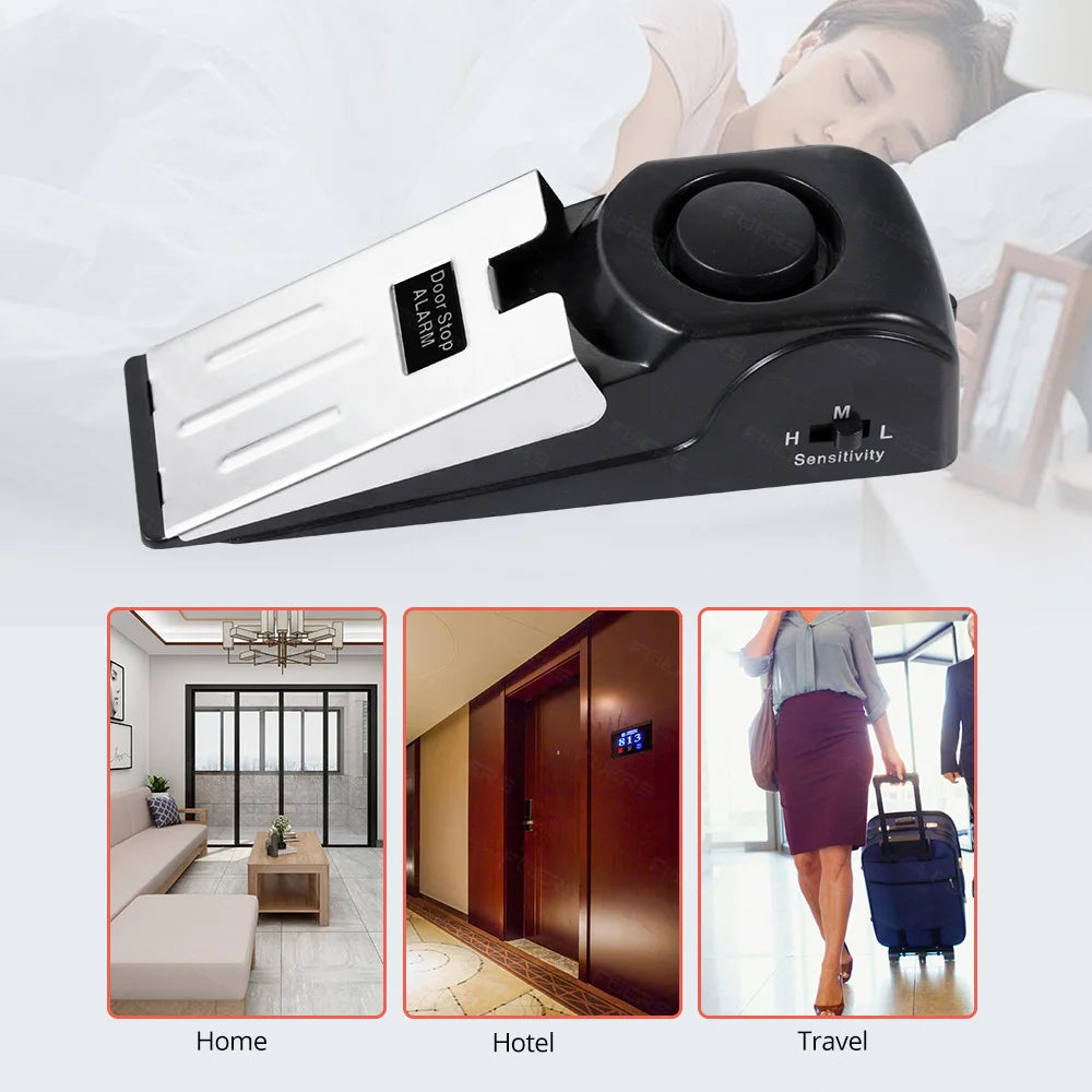FUERS Home Doorstop Alarm – 125dB Wireless Anti-Theft Security Block System