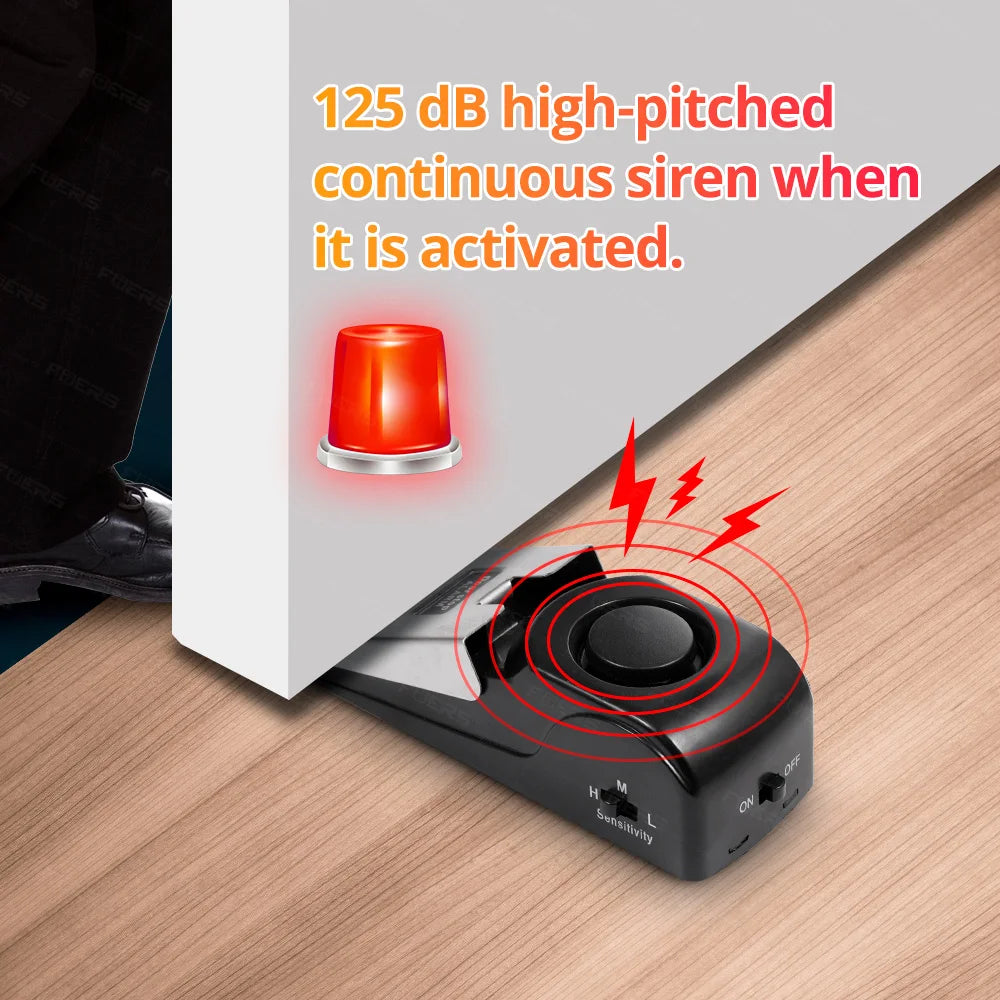 FUERS Home Doorstop Alarm – 125dB Wireless Anti-Theft Security Block System